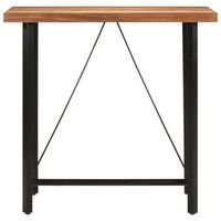 mesa alta  mesa bar de hierro y madera maciza de acacia 110x55x107 cm