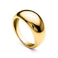 anillo de acero inoxidable chapado en oro apto para grabado para mujer