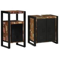 juego de muebles de bano 2 pcs madera solida recuperada vidaxl