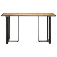 mesa de comedor de madera maciza de mango rugosa 140 cm