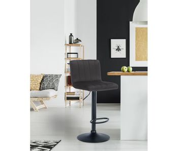 Set de 2 taburetes de bar jamie en terciopelo negro 49x41x87 cm