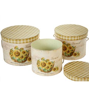 Set 3 Cajas Girasoles Carton