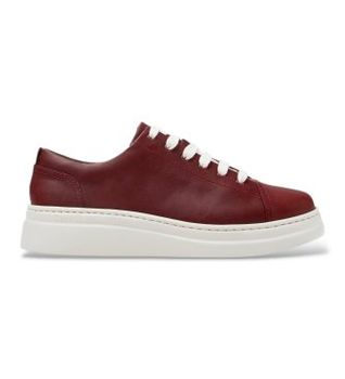 Camper para mujer. K200645-107 Zapatillas de piel Runner Up burdeos (37), Plano, Ninguno, Casual