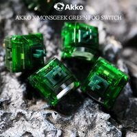 interruptores lineales pesados akko x monsgeek green fog de 5 pines y 60gf lubricados de fabrica compatibles con teclados mecanicos mx 45 unidades