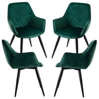 pack 4 sillas kres terciopelo de terciopelo 875747 cm - verde