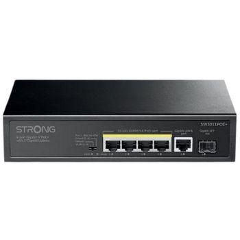 Switch Strong SW5011POE+ 6 Puertos Gigabit PoE+, VLAN, sobremesa o mural