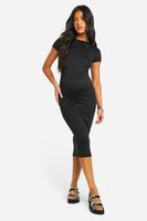 vestido premama midaxi super suave de manga corta negro