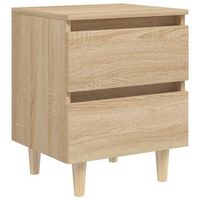 mesita de noche  mesa auxiliar  mesilla patas madera maciza roble sonoma 40x35x50 cm