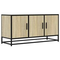 mueble tv  mueble de salon  gabinete de tv madera ingenieria y metal roble sonoma 100x35x50 cm