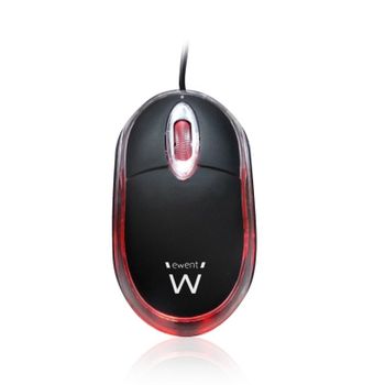 Ratón Ewent con cable 1000 DPI ambidiestro compacto 3 botones USB tipo A