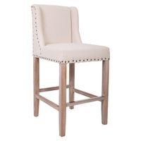 taburete de madera y tapizado beige 48x58x67104