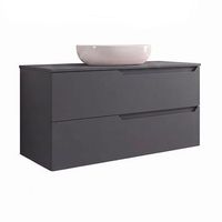kibath mueble de bano con lavabo victoria 80x45 cm acabado grafito mate 2 cajones suspendido