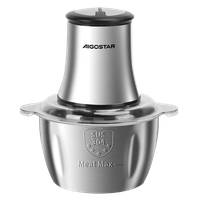 aigostar flor - picadora electrica con tazon de acero inoxidable de 18l y 4 cuchillas afiladas picadora electrica de alimentos de 500w 2 velocidades adecuada para carne cebolla verdura y fruta