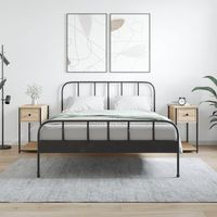 mesitas de noche 2 uds - mueble dormitorio - madera y hierro - roble sonoma 30x60x60cm