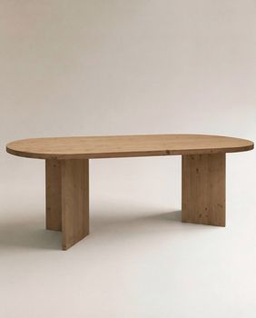 Mesa de comedor de madera maciza en tono roble oscuro de 180x75cm