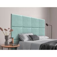 dhome cabecero tapizado para camas de 120cm compuesto de paneles autoadhesivos intercambiables de tela acualine cama lujo dormitorio acolchado verde