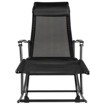 Silla Mecedora De Jardín | Silla De Exterior | Sillón Pack 2 Uds Acero Y Textilene Negro