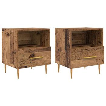 Mesita De Noche 2 Uds. Madera Vieja 40 X 35 X 47,5 Cm Vidaxl