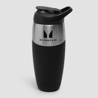 botella de metal de pared simple myprotein x promixx 950ml - negro sigiloso