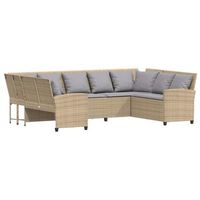 sofa de jardin con cojines ratan sintetico beige vidaxl