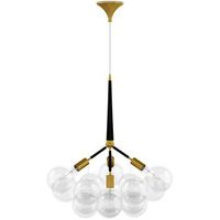 lampara de techo bolas de cristal - lampara colgante de diseno - 12 globos - glaub negro