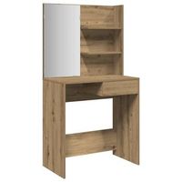 tocador con espejo roble artisan 745x40x141 cm vidaxl