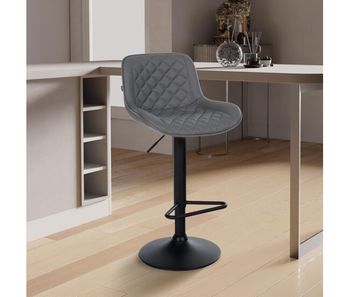 Taburete de bar kasson simil cuero gris 52x50x84 cm