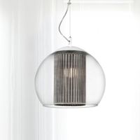 lampara colgante bola cuerda plata 25