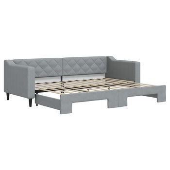 Cama Para Adulto | Cama Individual | Sofá Cama Nido Tela Gris Claro 80x200 Cm