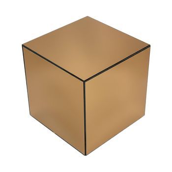 Mesa Cúbica Con Espejos, 40cm, Ambar
