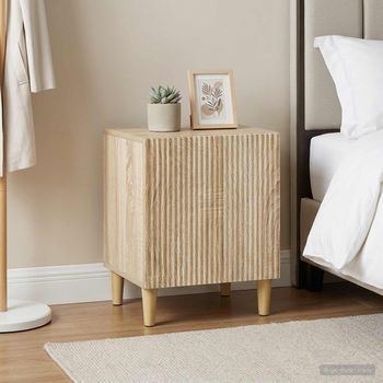 Pack 2 Mesitas De Noche - Dormitorio - Madera De Ingeniería - Roble Sonoma (43x34.5x50cm)