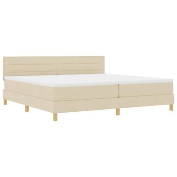 Cama Box Spring Led Con Tiras Led Crema 200 X 200 Cm Tela Vidaxl