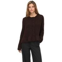 vila chaqueta de punto bows flounce cardigan - coffee bean para mujer