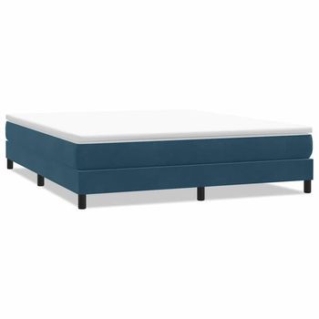 Cama Box Spring Sin Colchón Terciopelo Azul Oscuro 180x210 Cm Vidaxl