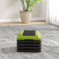 step de aerobic antideslizante sportnow pe 40x40x10-30 cm verde