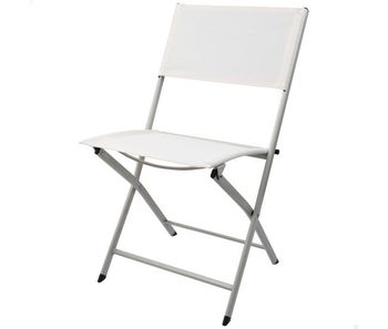 Silla plegable jardín tejido reforzado blanca aktive