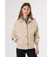 pepe jeans para mujer pl4024350 chaqueta saura beige l casual algodon