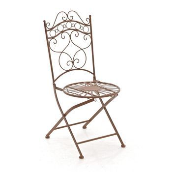 Silla De Jardín Plegable Indra Metal Marrón Antiguo 50x40x92 Cm Clp