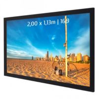 kimex pantalla de proyeccion fija con marco 200x113m formato 169