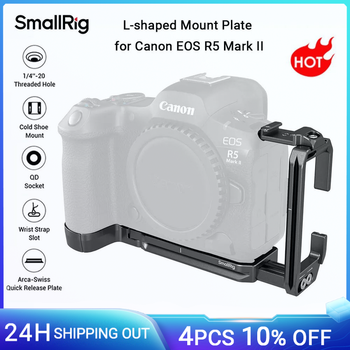 Placa de montaje en forma de L SmallRig R5 Mark II para Canon EOS R5 Mark II con placa de liberación rápida Arca-Swiss para estabilizador DJI RS 3/RS4