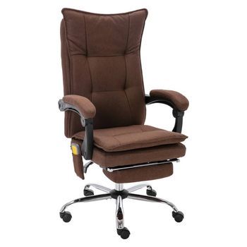 Silla De Oficina De Masaje De Tela Marrón Vidaxl