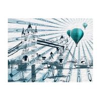 papel pintado 3d - vuelo en globo sobre tower bridge 350x270 cm