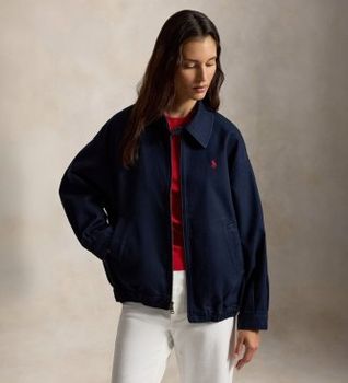 Polo Ralph Lauren para mujer. 211A96311002 Cortavientos de algodón oversize marino (S), Casual