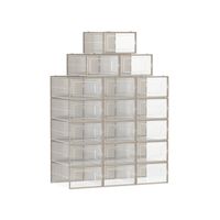 18 organizadores de almacenamiento transparente  beige avena  m  335 x 232 x 143 cm 