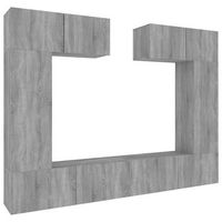 set de muebles para tv 6 pzas madera contrachapada gris sonoma vidaxl