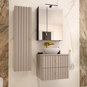Conjunto de muebles con lavabo paneles laminados y de mdf cachemira