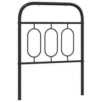 Cabecero Cama Mueble De Dormitorio De Metal 75 Cm Negro M02_0007206