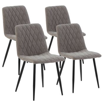 Pack 4 sillas tapizadas en tela color gris