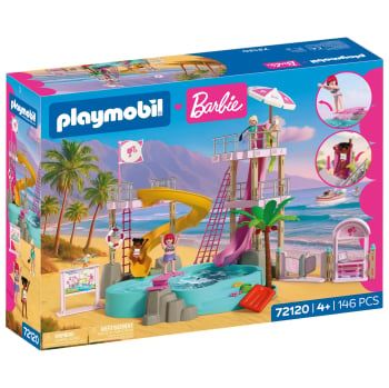 PLAYMOBIL Barbie Parque acuático, Juego de figuras +4 años - 72120