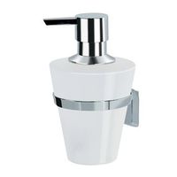 dispensador jabon spirella max light cromado y porcelana blanca 85 x 105 cm